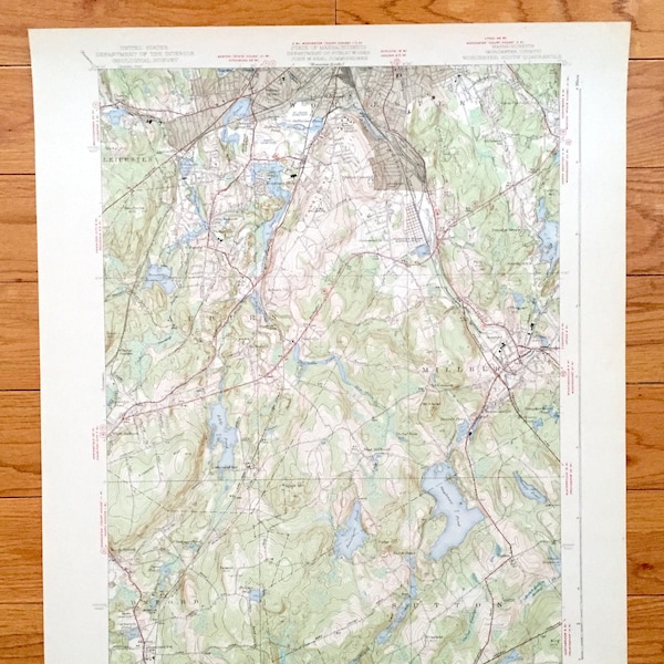 Auburn Ma Map Wall Art Etsy