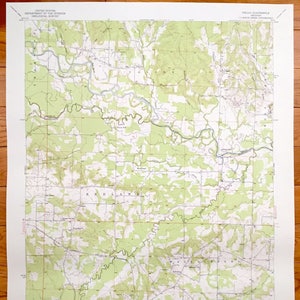 Antiker Pisgah, Arkansas 1951 US-Amerikanisches Kartographie-Kartographie - Saline, Wolf Creek, Redland, Wallaceburg, Pike, Hempstead County, AR