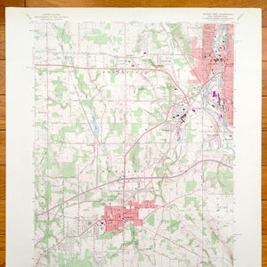 Antique Sharon, Pennsylvania & Hubbard, Ohio 1962 US Geological Survey Topographische Karte – Brookfield, Yankee Hills, Hickory, Petroleum, PA OH