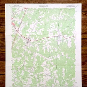Antique La Crosse, Virginie 1968 US Geological Survey Carte topographique – Mecklembourg, Comté de Brunswick, Brodnax, South Hill, Blackridge, VA