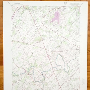 Antique Hampton, Pennsylvanie 1944 US Geological Survey carte topographique – York, comté d’Adams, le lac Meade, Huntington, lecture, Hamilton