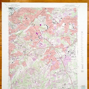 Antike Anacostia, Maryland 1965 US Geologische Übersicht Topographische Karte - Washington DC, Wald, Bezirk Höhen, Prince Georges County, MD