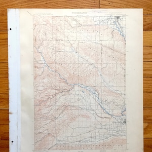 Antique Ellensburg, Washington 1901 US Geological Survey Topografische kaart - Kittitas, Yakima County, Noord, Indian Reservation, Umtanum, WA