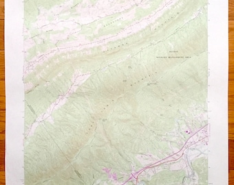 Antique Glenvar, Virginia 1963 US Geological Survey Topographic Map – Jefferson National Forest, Fort Lewis Mountain, Wabun, Roanoke County