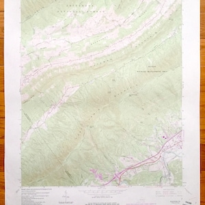 Antike Glenvar, Virginia 1963 US Geologische Dienst Topographische Karte - Bundeswald von Greene, Fort Brown, Wabun, Roanoke County