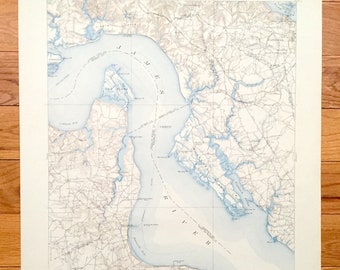 Antique Yorktown, Virginia 1907 US Geological Survey Topographic Map – Isle of Wight, Warwick, James City, York, Surry County, Jamestown, VA