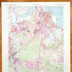 Antique South Amboy, New Jersey 1954 New Jersey US Geological Survey Topographic Map – Old Bridge, Marlboro, Morgan Heights, Edison, NJ
