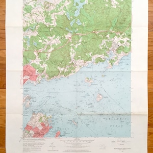 Antigo Marblehead, Massachusetts 1956 Mapa topográfico do US Geological Survey - Condado de Essex, Manchester, Beverly, Salem, Wenham, Hamilton
