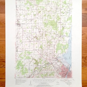 Antike Green Bay, Wisconsin 1954 US Geologische Übersicht Topographische Karte - Oconto, Brown, Outagamie County, Howard, Pulaski, Suamico, Chase WI
