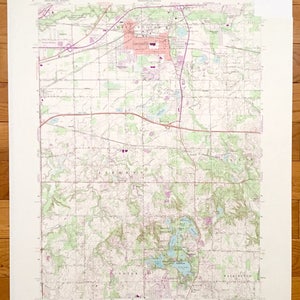 Antique Chesterton, Indiana 1962 US Geological Survey Carte topographique - Westchester, Burns Harbour, Valparaiso, Liberty, Jackson, Porter