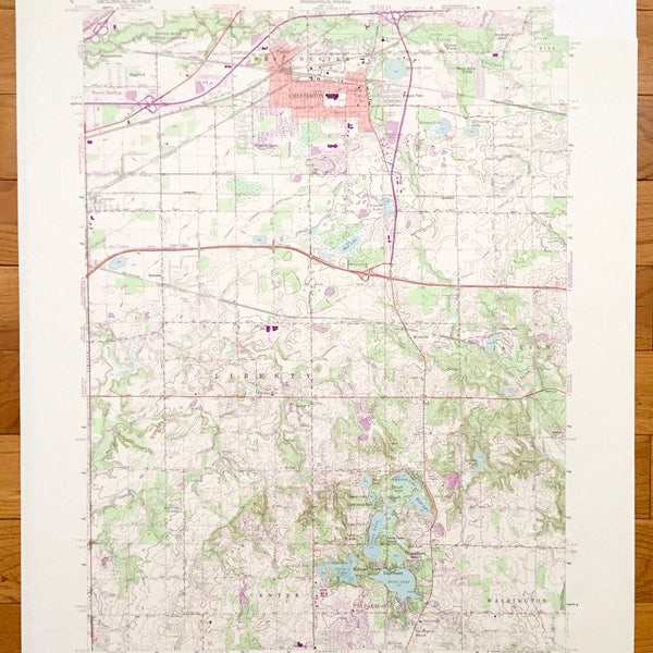 Topographic Map Indiana - Etsy