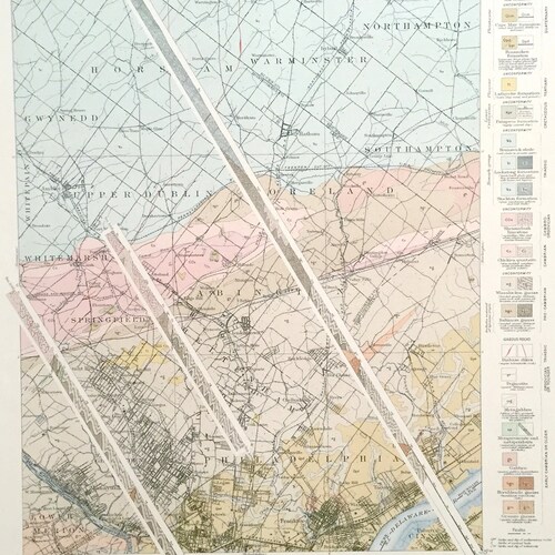 Antique deals Philadelphia, Pennsylvania 1894 U.S. Geological Survey Map - Germantown, Manayunk, Mt Airy, Chestnut Hill, Ambler, Lower Merion, PA