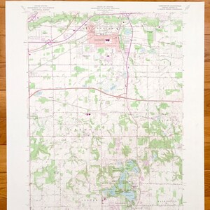 Antique Chesterton, Indiana 1962 US Geological Survey Carte topographique - Westchester, Burns Harbour, Valparaiso, Liberty, Jackson, Porter