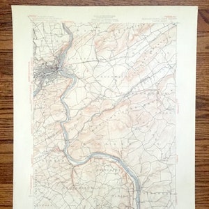 Antique Easton, Pennsylvanie 1932 US Geological Survey Carte topographique – Lopatcong, Warren, Comté de Northampton, Phillipsburg, New Jersey, PA