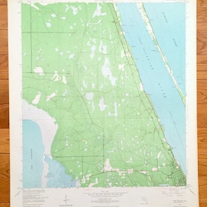 Antique Eau Gallie, Florida 1949 US Geological Survey Topographic Map – Brevard County, Pineda, Lotus, Aurora, Merritt Island, Indian River