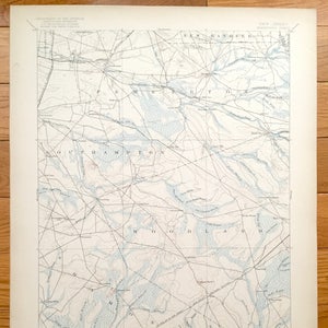 Antigo Pemberton, Nova Jersey 1898 Mapa topográfico do US Geological Survey - Southampton, Woodland, Shamong, Beaverville, Oriental, Hanover, NJ