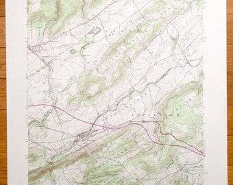 Antique Bloomsbury, New Jersey 1955 US Geological Survey Topographic Map – Hunterdon, Warren County, Harmony, Stewartsville, Franklin, NJ