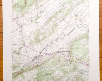 Antique Bloomsbury, New Jersey 1955 US Geological Survey Topographic Map – Hunterdon, Warren County, Harmony, Stewartsville, Franklin, NJ