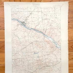 Antike Amsterdam, New York 1895 US Geological Survey Topographische Karte – Adirondacks, Schenectady, Fulton, Montgomery, Saratoga County, NY