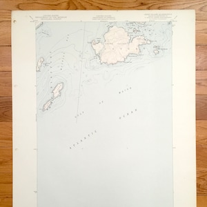 Carte topographique antique de Cross Island, Maine, 1950 US Geological Survey - comté de Washington, Machiasport, Cutler, golfe du Maine, ME