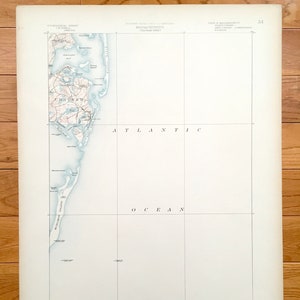 Antique Chatham, Massachusetts 1888 US Geological Survey Carte topographique - Barnstable County, Brewster, Harwich, South Orleans, Cape Cod, MA