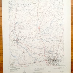 Antique Freehold, New Jersey 1953 US Geological Survey Topographic Map – Manalapan, Marlboro, Madison, Englishtown, Millhurst Gordons Corner