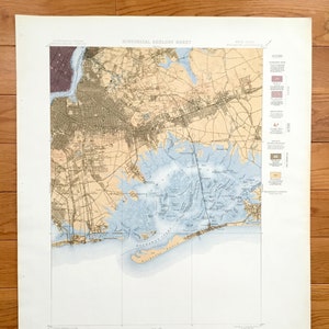 Antique Brooklyn & Queens, New York City 1901 US Geological Survey Topographic Map – Manhattan, Far Rockaway, Williamsburg, Prospect Park NY