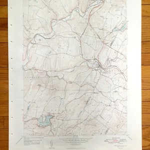Antique Factoryville, Pennsylvanie 1948 US Geological Survey Carte topographique - Wyoming, comté de Lackawanna, Nicholson, Lemon, Clinton, PA