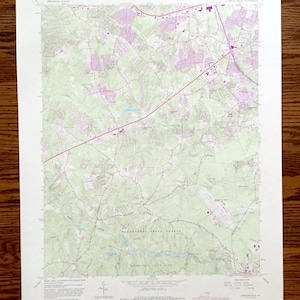 Antikes Chesterfield, Virginia 1963 US-Amerikanisches 1963-Erkundungskarte Topographic Map - Richmond, County, Pocahontas State Forest, Park, Swift Creek VA