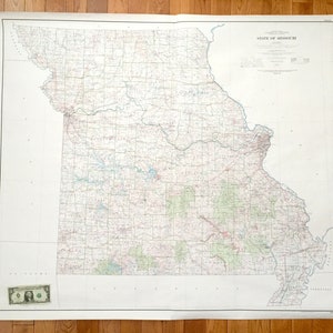 Antique Missouri State 1969 US Geological Survey Map – St Louis, Kansas City, Springfield, Columbia, Independence, St Joseph, Joplin, MO