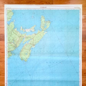 Antigo SOVIET Maritimes, Canadá 1984 Exército Russo * TAMANHO DA PAREDE * Mapa de pesquisa - Nova Escócia, New Brunswick, Ilha do Príncipe Eduardo, Cape Breton ca