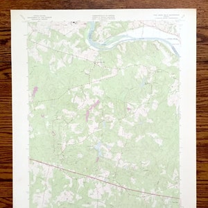 Antique Fine Creek Mills, Virginia 1964 US Geological Survey Topographic Map — Goochland, Powhatan County, James River, Subletts, VA