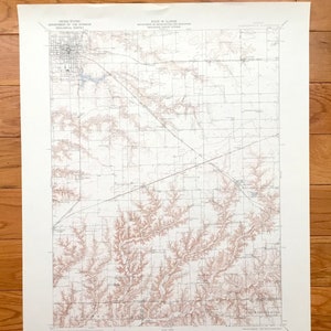 Antique Jacksonville, Illinois 1932 US Geological Survey Topographische Karte – Morgan, Greene, Macoupin County, Franklin, Woodson Murrayville IL