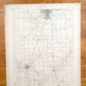 Antique Lima, Ohio 1906 US Geological Survey Topographic Map – Allen, Auglaize County, Fort Shawnee, Cridersville, Uniopolis, St Johns, OH