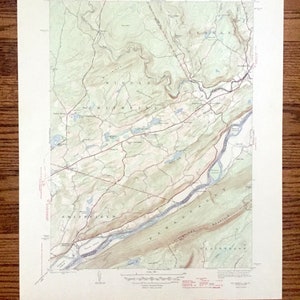 Antique Bushkill, Pennsylvania 1947 US Geological Survey Topographie Karte – Monroe, Pike, Warren County, Lehman, Smithfield, New Jersey PA NJ