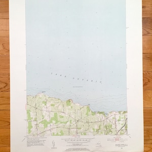 Antike Lachs Creek, New York 1952 US Geological Survey topographische Karte - Tompkins County, Sodus, Camp Beechwood, Ontariosee, NY