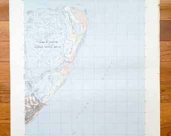 Antik Brigantine Inlet, New Jersey 1989 US Geological Survey topografisk karta — Ocean, Atlantic County, Galloway, Great Bay, Beach, Egg, NJ