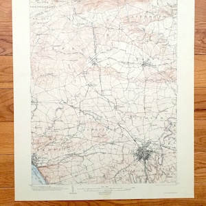 Antique Lancaster, Pennsylvanie 1904 US Geological Survey Topographic Map – Hempfield, Lititz, Warwick Manheim Columbia Susquehanna River PA