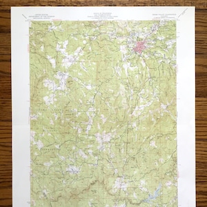 Antique Grass Valley, Californië 1949 US Geological Survey Topografische Kaart – Nevada, Placer County, Alta Sierra, Camp Beale, Lake Combie, CA