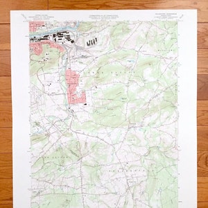 Antique Hellertown, Pensilvania 1965 Mapa topográfico del servicio geológico de Estados Unidos – Northampton, Lehigh, Condado de Bucks, Williams, Belén, PA