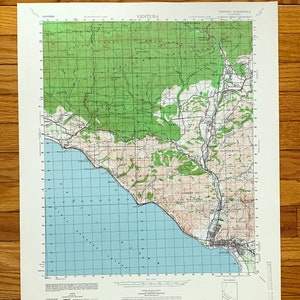 Antique Ventura, Kalifornien 1941 US Geologische Untersuchung Topographische Karte - County, San Miguel, Santa Barbara, El Rincon, Sea Cliff Santa Ana CA