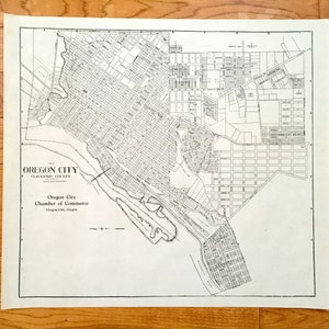 Antike Oregon City, Oregon 1940 US Army Geological Survey Topographische Karte – Clackamas County, Willamette River, McLoughlin, Canemah, ODER