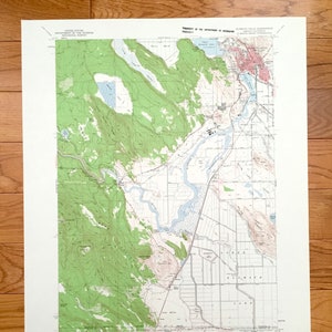 Antieke Klamath Falls, Oregon, 1957 US Geological Survey topografische kaart - County, Keno, Worden, Midland, rivier, Bear Valley, Altamont, OR