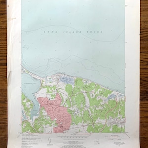 Antique Northport, New York 1954 US Geological Survey Topographic Map – Suffolk County, Long Island, Asharoken Beach, Centerport, Bay NY