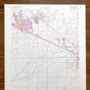 May include: A vintage map of Atwater, California, showing roads, rivers, and land boundaries. The map is printed on white paper with black lines and text. The map is titled "Atwater Calif" and includes the text "State of California Department of Water Resources" and "United States Department of the Interior Geological Survey".