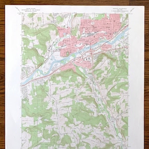 Ancienne carte topographique Endicott, New York, 1969 US Geological Survey - Broome, comté de Tioga, Union, Owego, Vestal, Endwell, Twin Orchard, New York