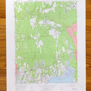 Antique Bellport, Long Island, New York 1956 US Geological Survey Topographic Map – Suffolk County, The Hamptons, Brookhaven, Shirley, NY