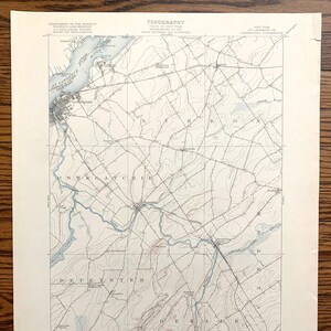 Antique Ogdensburg, New York 1905 US Geological Survey Topografische Kaart – St Lawrence, Oswegatchie, Heuvelton, Lissabon, Depeyster, Dekalb, NY