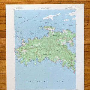 Antigo St John, Ilhas Virgens dos EUA 1958 Mapa topográfico do US Geological Survey - Cruz Bay, Chocolate Hole, Maho Beach, Concordia, Enighed, VI