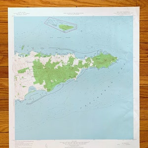 Antique St Croix, Ilhas Virgens dos EUA 1958 Mapa topográfico do US Geological Survey - East End, East Point, Grapetree, Buck Island Reef, Knight VI